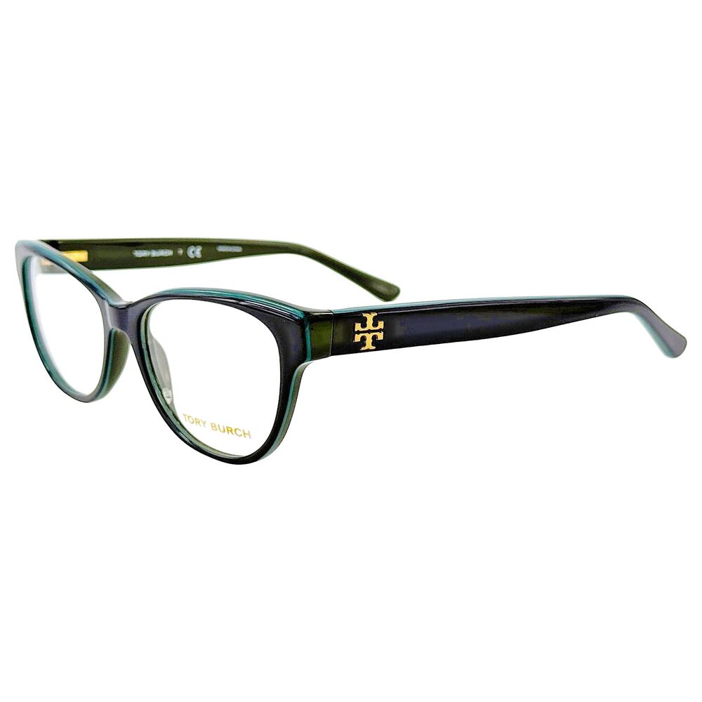 Tory Burch TY2065 Womens Plastic Eyeglass Frame 1598 Navy Turquoise Hunter 53-17